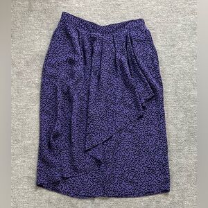 Vintage Anne Klein Purple/Black Midi Skirt